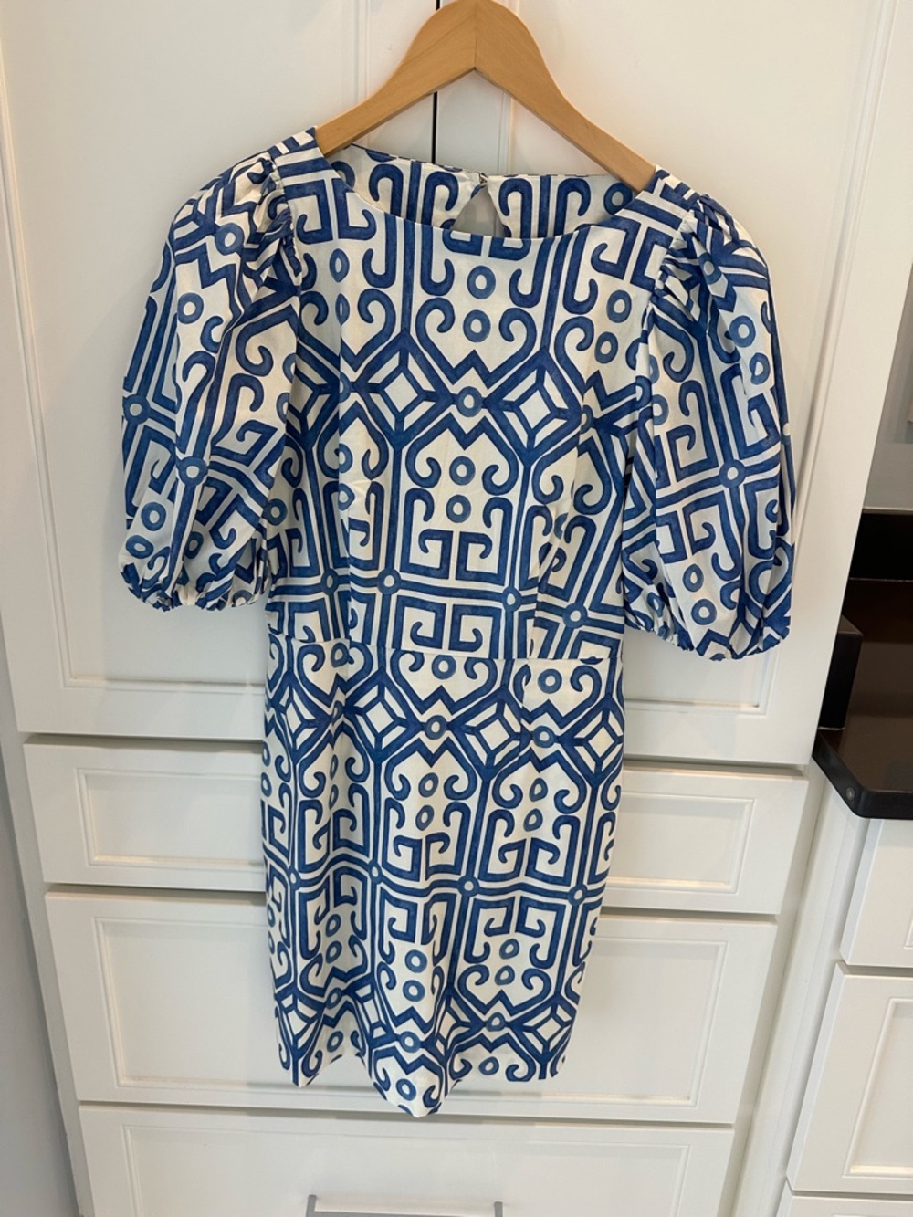 Mestiza Blue & White Geometric Dress